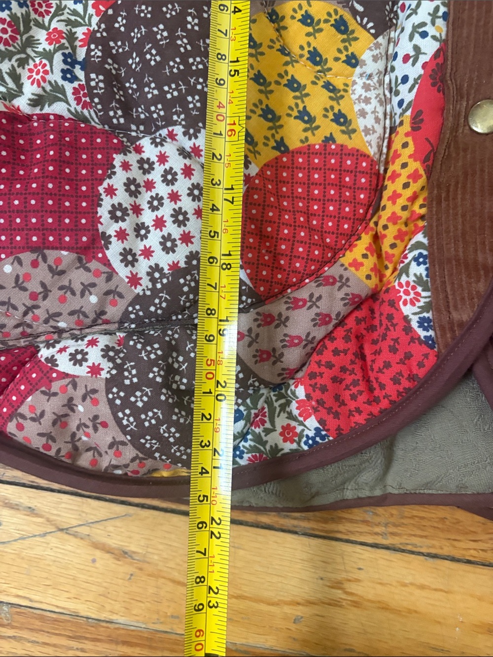 Source Unknown Patchwork Quilted Puffer Jacket - Brown Multicolor - Picture 7 of 10